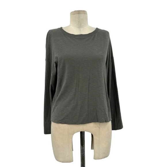 Nation LTD Giselle Cropped Tee Small Gray Pima Cotton Size XS - Picture 2 of 9